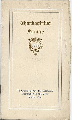 Programme of Thanksgiving Service 1918