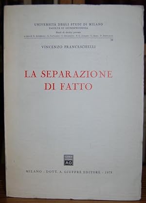 Immagine del venditore per LA SEPARAZIONE DI FATTO venduto da Fbula Libros (Librera Jimnez-Bravo)