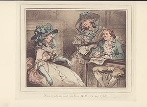 Seller image for Rowlandson and his fair sitters in 1782. Photogravur von 1905. Feinpapier, mech. geschöpft, Blattgrösse: 18,7 x 27,2 cm, aus "Angelo's Pic Nic" with twenty-four illustrations from contemporary drawings and prints in the collection of Joseph Grego (London: Kegan Paul, Trench, Trübner & Co. Ltd.) 1905 for sale by ANTIQUARIAT Franke BRUDDENBOOKS