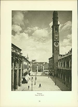 Bild des Verkufers fr Kupfertiefdruck : Vicenza - Piazza dei Signori - Loggia del Capitanio Stadtansichten. zum Verkauf von Bcher bei den 7 Bergen