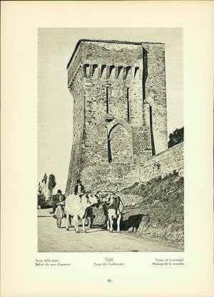 Bild des Verkufers fr Kupfertiefdruck : Todi - Turm der Stadtmauer - Gubbio - Palazzo dei Consoli Landschaftsansichten. zum Verkauf von Bcher bei den 7 Bergen