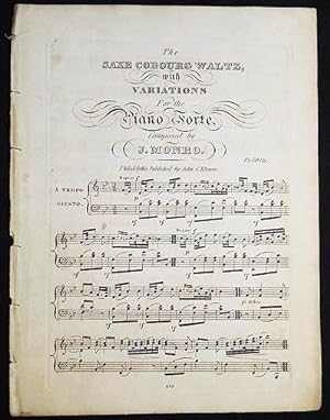 The Saxe Cobourg Waltz, with Variations for the Piano Forte, composed by J. Monro