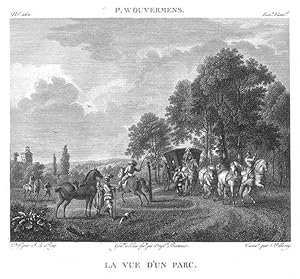 Imagen del vendedor de La vue d'un parc. GALERIE DU MUSE NAPOLON - N 262 de la IVme Srie des eaux-fortes publies l'anne 1807 a la venta por Lirolay