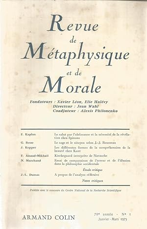 Revue de Métaphysique et de Morale - 78e année nr. 1