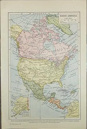 Map of North America, USA, Canada, Mexico (1932)