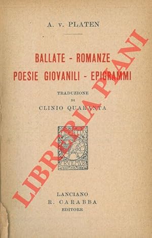 Bild des Verkufers fr Ballate - romanze - poesie giovanili - epigrammi. zum Verkauf von Libreria Piani