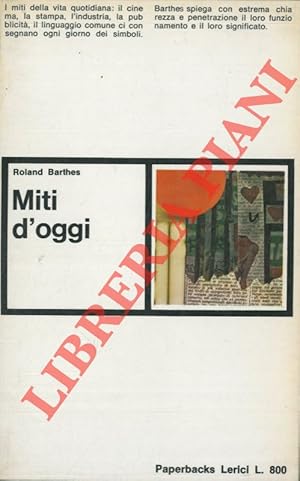 Seller image for Miti d'oggi. for sale by Libreria Piani