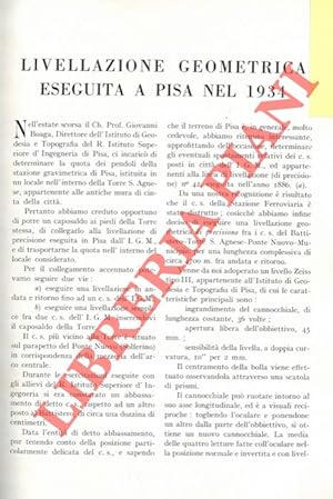 Livellazione geometrica eseguita a Pisa nel 1934.