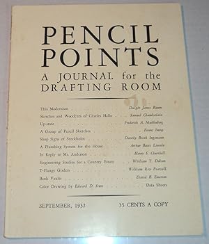 Bild des Verkufers fr PENCIL POINTS. An Illustrated Monthly Journal for the Drafting Room. [Volume XIII, Number 9, September, 1932]. zum Verkauf von Blue Mountain Books & Manuscripts, Ltd.
