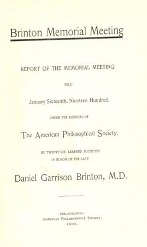 Seller image for BRINTON MEMORIAL MEETING for sale by By The Way Books