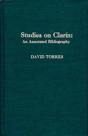 Seller image for STUDUES ON CLARIN: An Annotated Bibliography for sale by By The Way Books