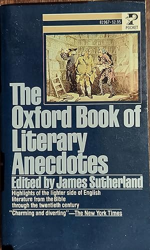 Imagen del vendedor de The Oxford Book of Literary Anecdotes a la venta por The Book House, Inc.  - St. Louis