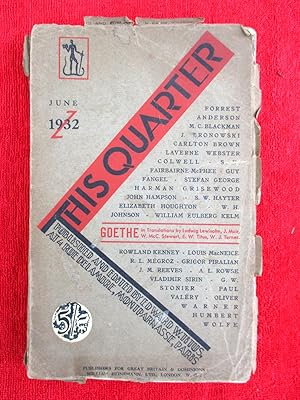 Seller image for This Quarter. Vol. IV, Number 4. June 1932. for sale by Tony Hutchinson