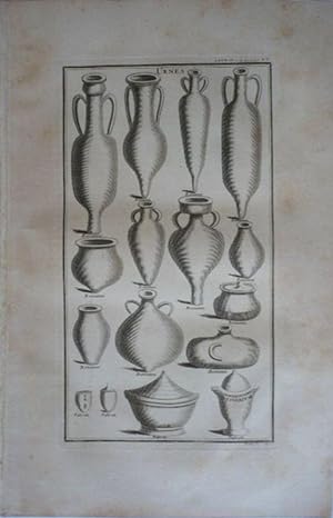 Urnes. Kupferstich Tafel XXVII aus Montfaucon, Bernard de: L'Antiquite Expliquee.Tome Cinquieme. ...