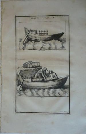 Barques Chargées. Urnes Sepulcrales. Kupferstich Tafel CXXXV aus Montfaucon, Bernard de: L'Antiqu...