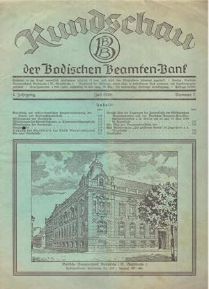 Rundschau der Badischen Beamten Bank 4. Jg. Juli 1928 Nr. 7