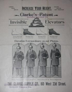 [Circular] Increase Your Height. Clarke's Patent Invisible Elevator Co.