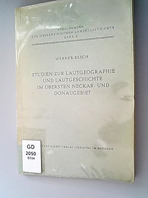 Immagine del venditore per Studien zur Lautgeographie und Lautgeschichte im obersten Neckar- und Donaugebiet. venduto da Antiquariat Bookfarm