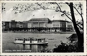 Bild des Verkufers fr Ansichtskarte / Postkarte Hamburg Altstadt, Neuer Jungfernstieg, Hotel Vier Jahreszeiten, Heinz Koch Dampfer, Kajak zum Verkauf von akpool GmbH