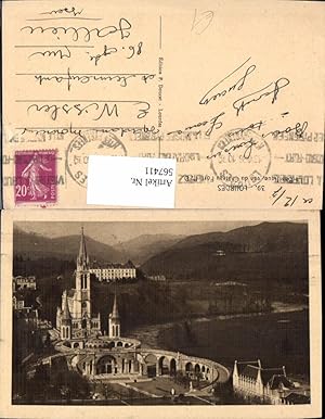 Image du vendeur pour 567411,Lourdes La Basilique vue du Chateau Fort P. D. Basilika Kirche mis en vente par Versandhandel Lehenbauer