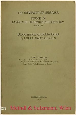 Seller image for Bibliography of Robin Hood. for sale by Antiquariat MEINDL & SULZMANN OG