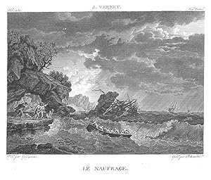 Imagen del vendedor de Le naufrage. GALERIE DU MUSE NAPOLON - N 280 de la IVme Srie des eaux-fortes publies l'anne 1807 a la venta por Lirolay