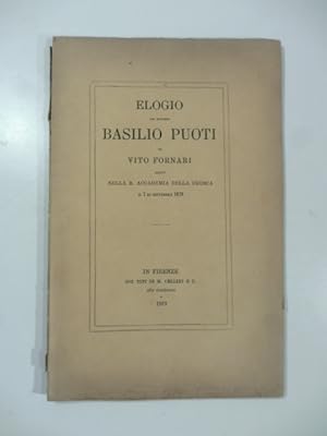 Bild des Verkufers fr Elogio del Marchese Basilio Puoti zum Verkauf von Coenobium Libreria antiquaria
