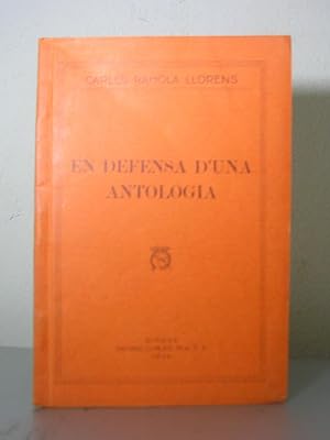Bild des Verkufers fr EN DEFENSA D'UNA ANTOLOGIA zum Verkauf von LLIBRES del SENDERI