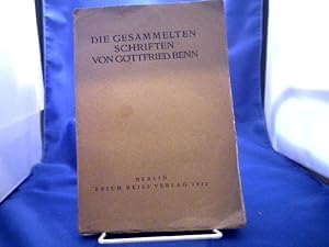 Bild des Verkufers fr Die gesammelten Schriften von Gottfried Benn. zum Verkauf von Antiquariat Michael Solder