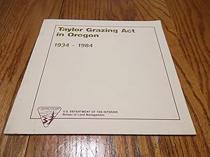 Taylor Grazing Act in Oregon 1934-1984