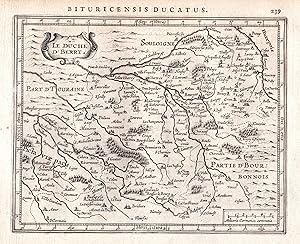 Image du vendeur pour Le Duche d'Berry" - Touraine Tours Bourges Sologne Frankreich France map Gerard Mercator mis en vente par Antiquariat Steffen Vlkel GmbH