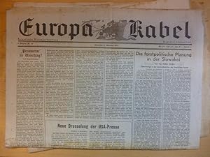 Imagen del vendedor de Europa Kabel. 3.Jahrg., Amsterdam, 10. September 1943. Europische Wirtschaftszeitung. Nr. 119. a la venta por Allguer Online Antiquariat