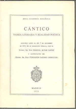 Imagen del vendedor de CANTICO. TEORIA LITERARIA Y REALIDAD POETICA. a la venta por Librera Javier Fernndez