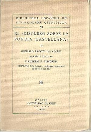 Seller image for EL DISCURSO SOBRE LA POESIA CASTELLANA. for sale by Librera Javier Fernndez