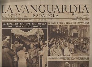 Imagen del vendedor de LA VANGUARDIA ESPAOLA. AO LXI. NUMERO 24.665. DOMINGO 23 DE SEPTIEMBRE DE 1945. a la venta por Librera Javier Fernndez