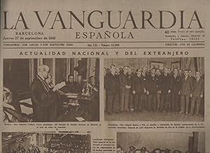 Imagen del vendedor de LA VANGUARDIA ESPAOLA. AO LXI. NUMERO 24.668. JUEVES 27 DE SEPTIEMBRE DE 1945. a la venta por Librera Javier Fernndez