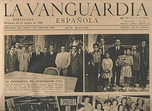 Imagen del vendedor de LA VANGUARDIA ESPAOLA. AO LXII. NUMERO 24.950. DOMINGO 25 DE AGOSTO DE 1946. a la venta por Librera Javier Fernndez