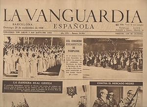 Imagen del vendedor de LA VANGUARDIA ESPAOLA. AO LXII. NUMERO 24.980. DOMINGO 29 DE SEPTIEMBRE DE 1946. a la venta por Librera Javier Fernndez