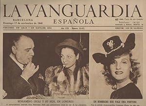 Imagen del vendedor de LA VANGUARDIA ESPAOLA. AO LXII. NUMERO 25.021. DOMINGO 17 DE NOVIEMBRE DE 1946. a la venta por Librera Javier Fernndez