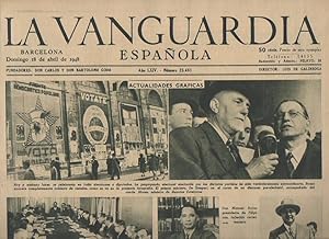 Imagen del vendedor de LA VANGUARDIA ESPAOLA. AO LXIV. NUMERO 25.461. VIERNES 18 DE ABRIL DE 1948. a la venta por Librera Javier Fernndez
