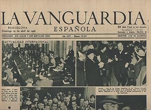 Imagen del vendedor de LA VANGUARDIA ESPAOLA. AO LXIV. NUMERO 25.467. DOMINGO 25 DE ABRIL DE 1948. a la venta por Librera Javier Fernndez