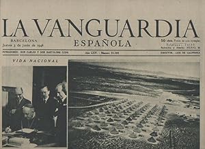 Imagen del vendedor de LA VANGUARDIA ESPAOLA. AO LXIV. NUMERO 25.500. JUEVES 3 DE JUNIO DE 1948. a la venta por Librera Javier Fernndez