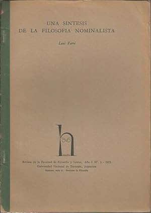 Seller image for UNA SINTESIS DE LA FILOSOFIA NOMINALISTA. for sale by Librera Javier Fernndez
