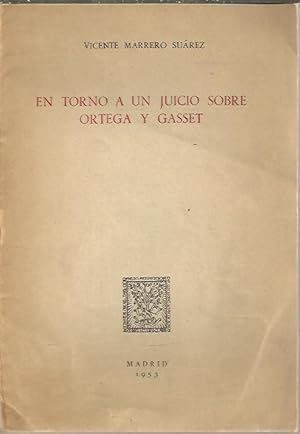 Imagen del vendedor de EN TORNO A UN JUICIO SOBRE ORETEGA Y GASSET. a la venta por Librera Javier Fernndez