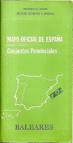 Immagine del venditore per MAPA OFICIAL DE ESPAA. ESCALA 1:200.000. CONJUNTOS PROVINCIALES. BALEARES. venduto da Librera Javier Fernndez