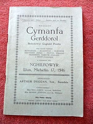 Rhaglen Cymanfa Gerddorol. 1946. Bedyddwyr Gogledd Penfro. Dan Nawdd Eglwysi Bethabara, Blaenffos...