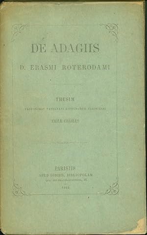 De adagiis d. Erasmi Roterodami