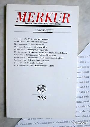 Merkur. Deutsche Zeitschrift für europäisches Denken. Heft 12, 66. Jahrgang, Dezember 2012.