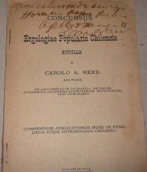 Concursus ad Ergologiae Popularis Chilensis / Notitiam Carolo S. Reed ( Compendium " Publicationu...