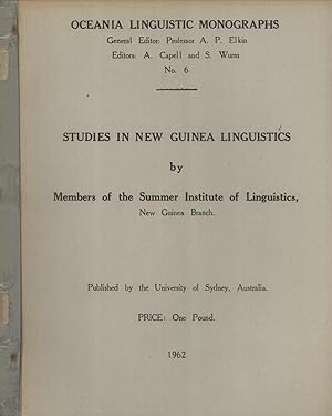 Bild des Verkufers fr Studies in New Guinea Linguistics (Oceania Linguistic Monographs, 6) zum Verkauf von Masalai Press